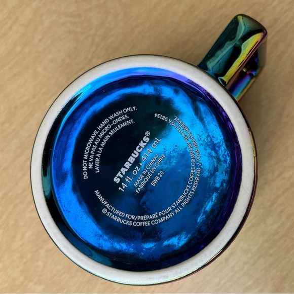 Starbucks 2020 Fall Black Iridescent Ceramic Rose 14 OZ Mug - Picture 6 of 16